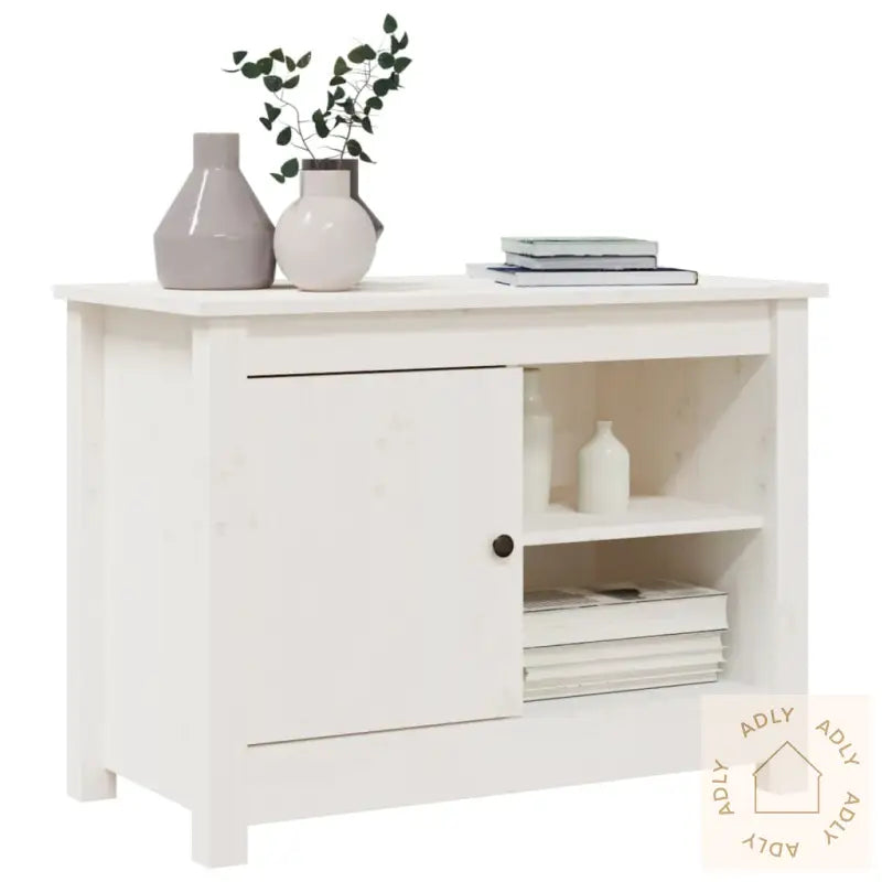 Tv-Benk Hvit 70X36,5X52 Cm Heltre Furu