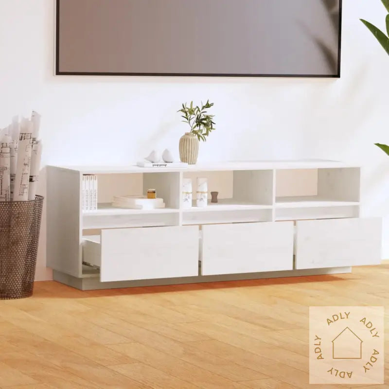Tv-Benk Hvit 140X37X50 Cm Heltre Furu
