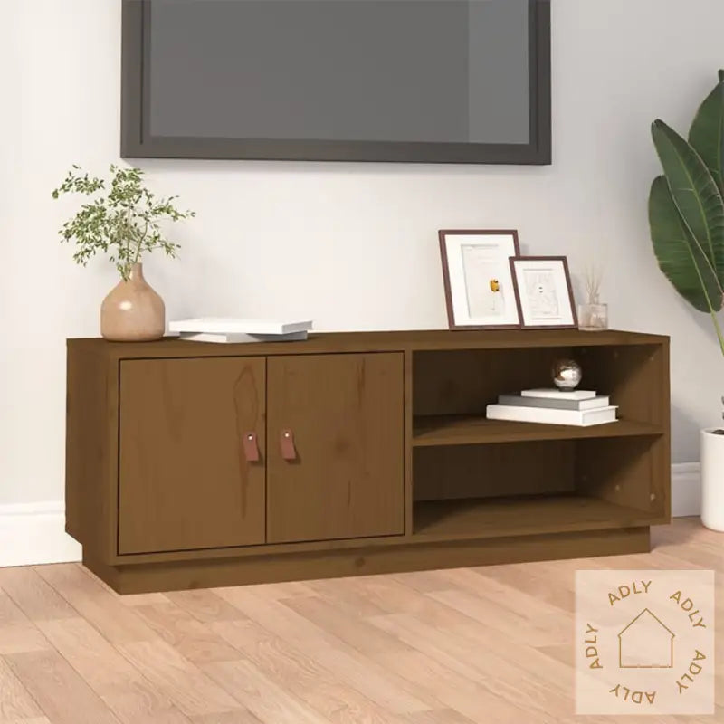 Tv-Benk Honningbrun 105X34X40 Cm Heltre Furu