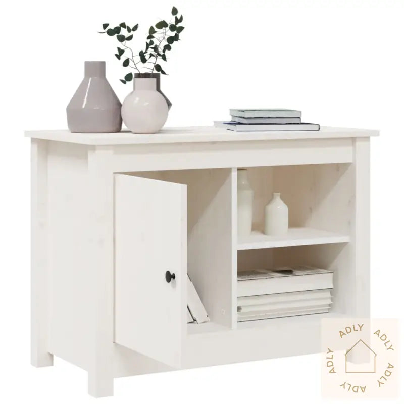 Tv-Benk Hvit 70X36,5X52 Cm Heltre Furu