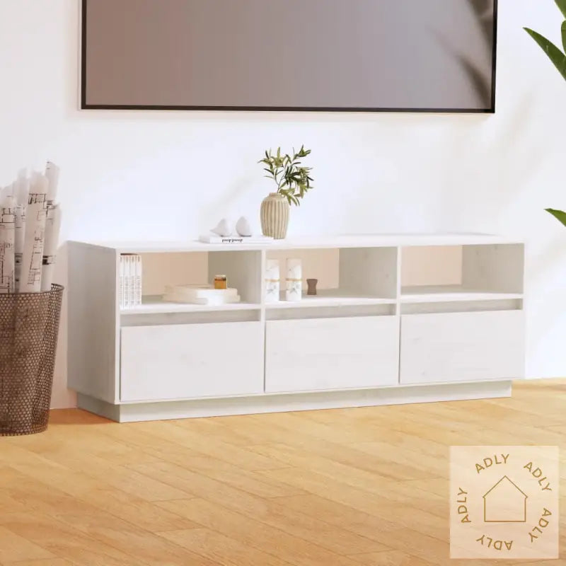 Tv-Benk Hvit 140X37X50 Cm Heltre Furu