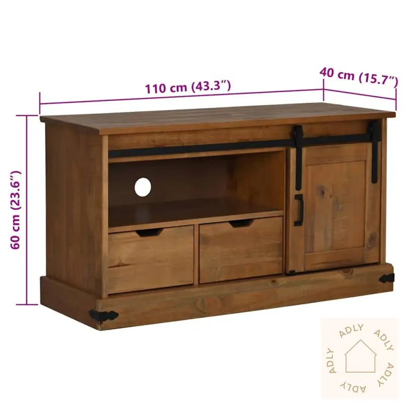 Tv-Skap Halden Med Skyvedør 110X40X60 Cm Heltre