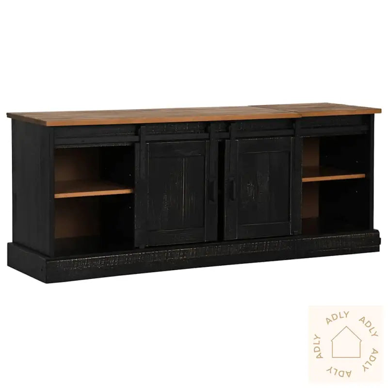 Tv-Skap Halden Med 2 Skyvedører Svart 150X40X60 Cm Heltre