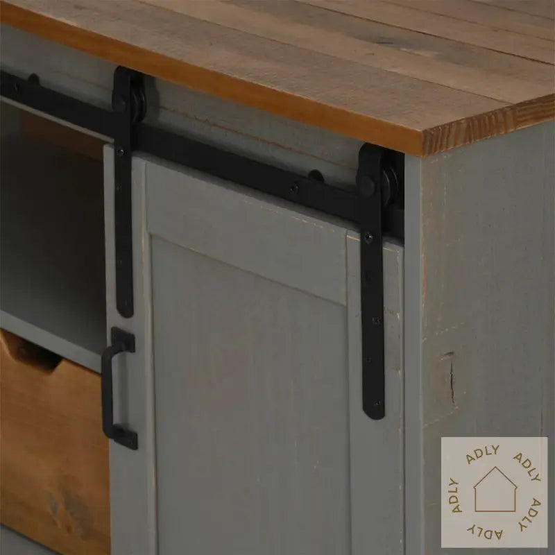 Tv-Skap Halden Med Skyvedør Grå 110X40X60 Cm Heltre