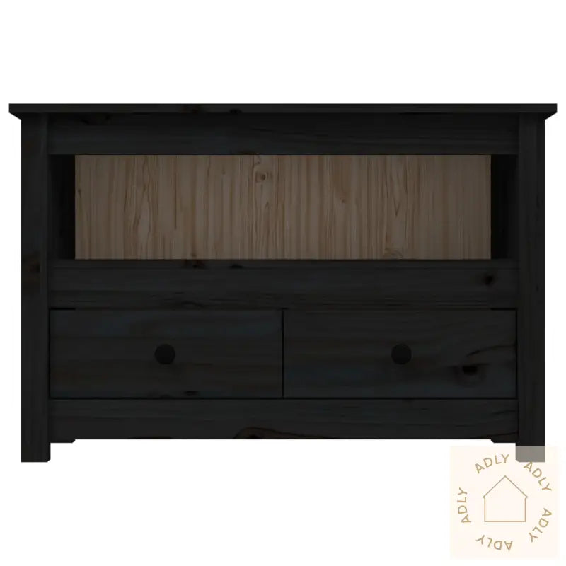 Tv-Benk Svart 79X35X52 Cm Heltre Furu