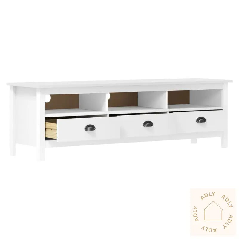 Tv-Benk Hill Hvit 158X40X47 Cm Heltre Furu