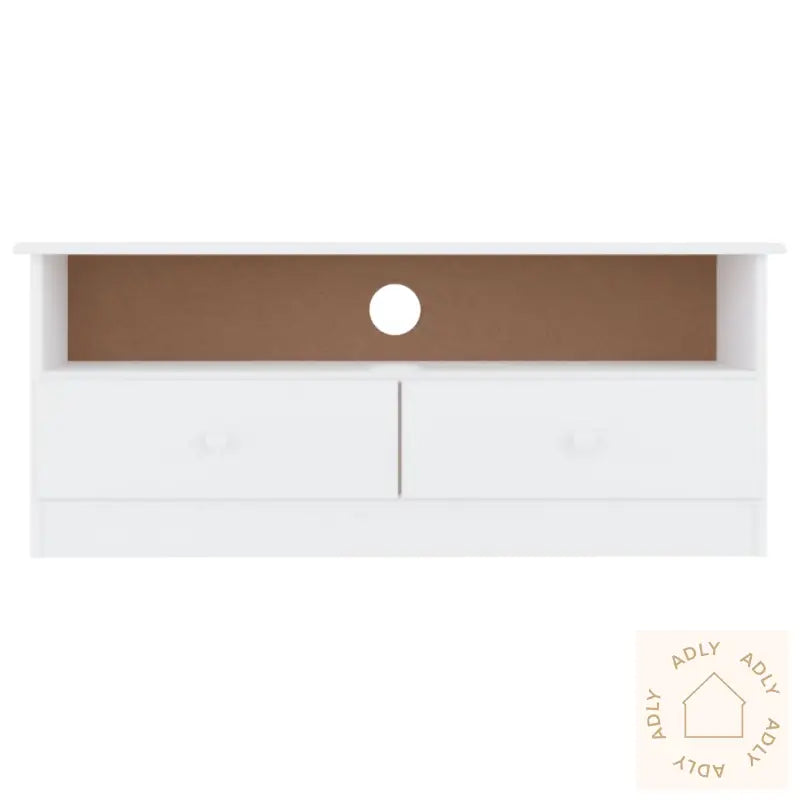 Tv-Benk Med Skuffer Alta Hvit 100X35X41 Cm Heltre Furu