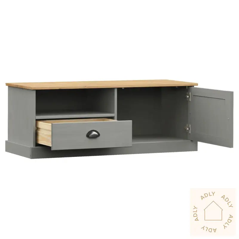 Tv-Benk Vigo Grå 106X40X40 Cm Heltre Furu