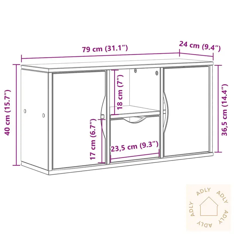 Tv-Skap Med Skuff Odda 79X24X40 Cm Heltre Furu