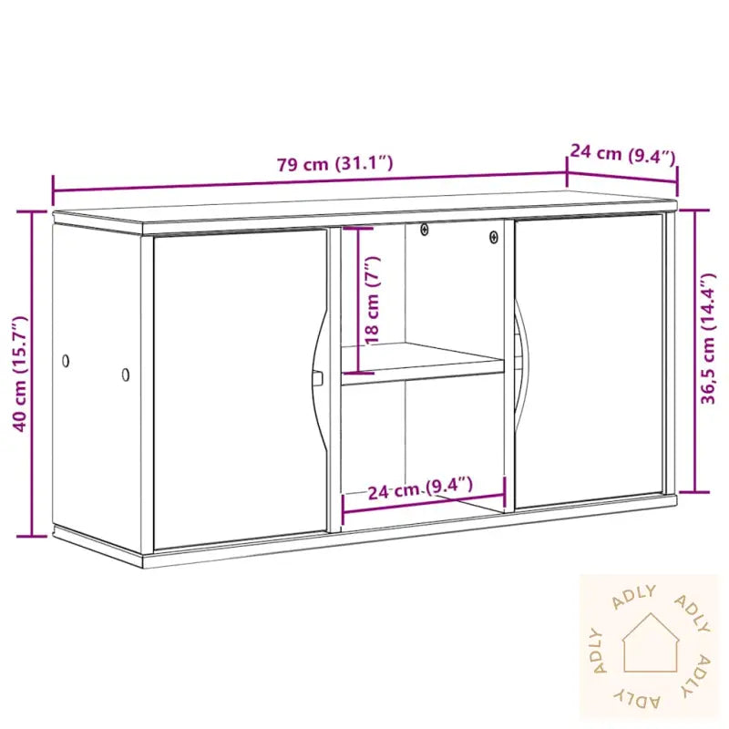 Tv-Skap Odda Hvit 79X24X40 Cm Heltre Furu