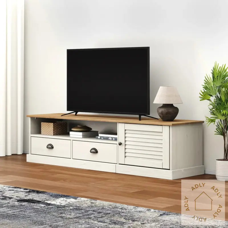 Tv-Benk Vigo Hvit 156X40X40 Cm Heltre Furu