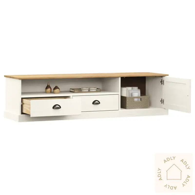 Tv-Benk Vigo Hvit 156X40X40 Cm Heltre Furu