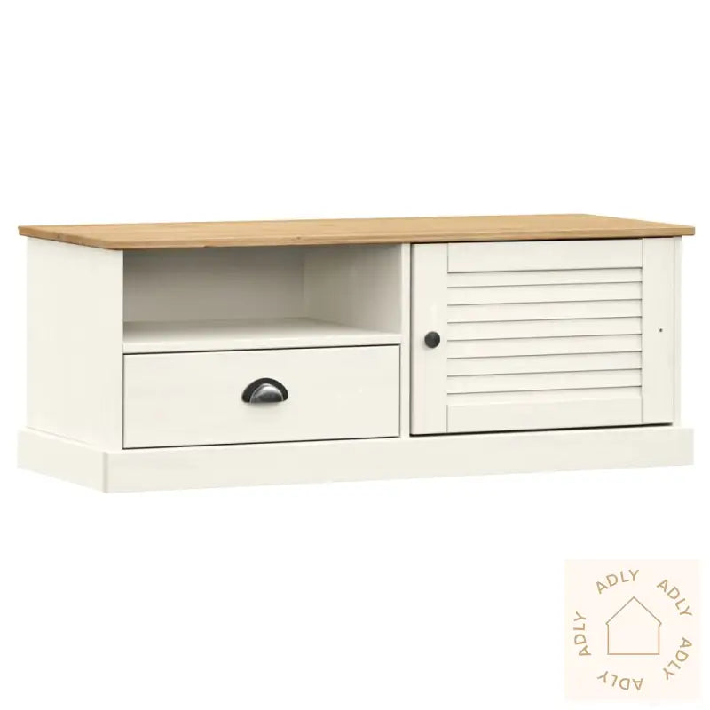 Tv-Benk Vigo Hvit 106X40X40 Cm Heltre Furu