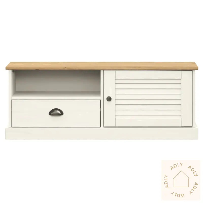 Tv-Benk Vigo Hvit 106X40X40 Cm Heltre Furu