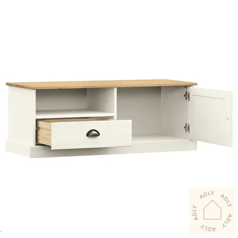 Tv-Benk Vigo Hvit 106X40X40 Cm Heltre Furu
