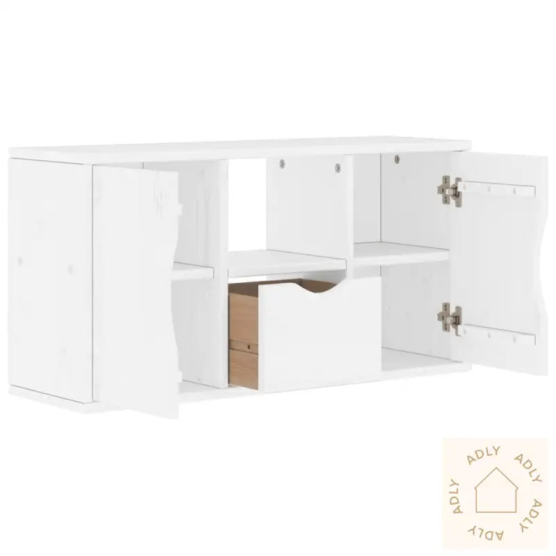 Tv-Skap Med Skuff Odda Hvit 79X24X40 Cm Heltre Furu