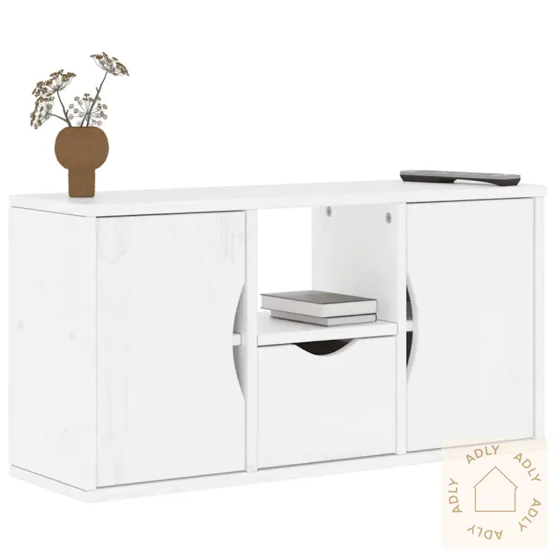 Tv-Skap Med Skuff Odda Hvit 79X24X40 Cm Heltre Furu