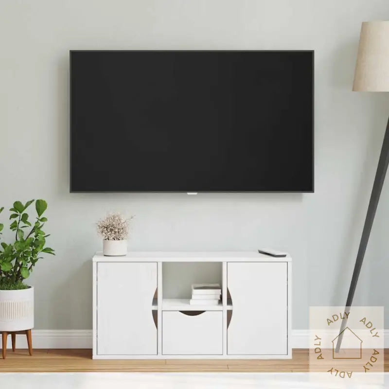 Tv-Skap Med Skuff Odda Hvit 79X24X40 Cm Heltre Furu