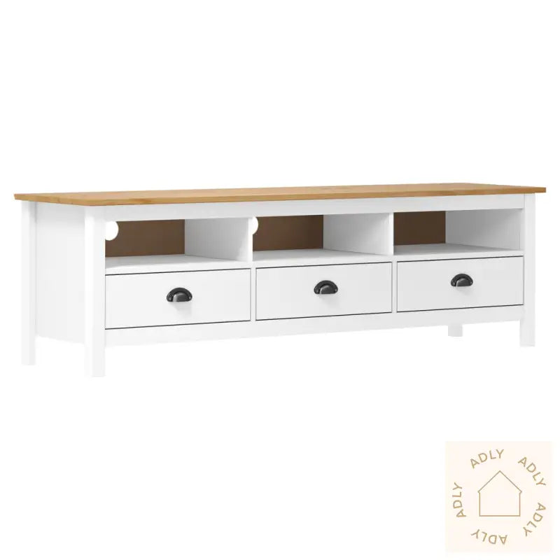 Tv-Benk Hill Hvit 158X40X47 Cm Heltre Furu