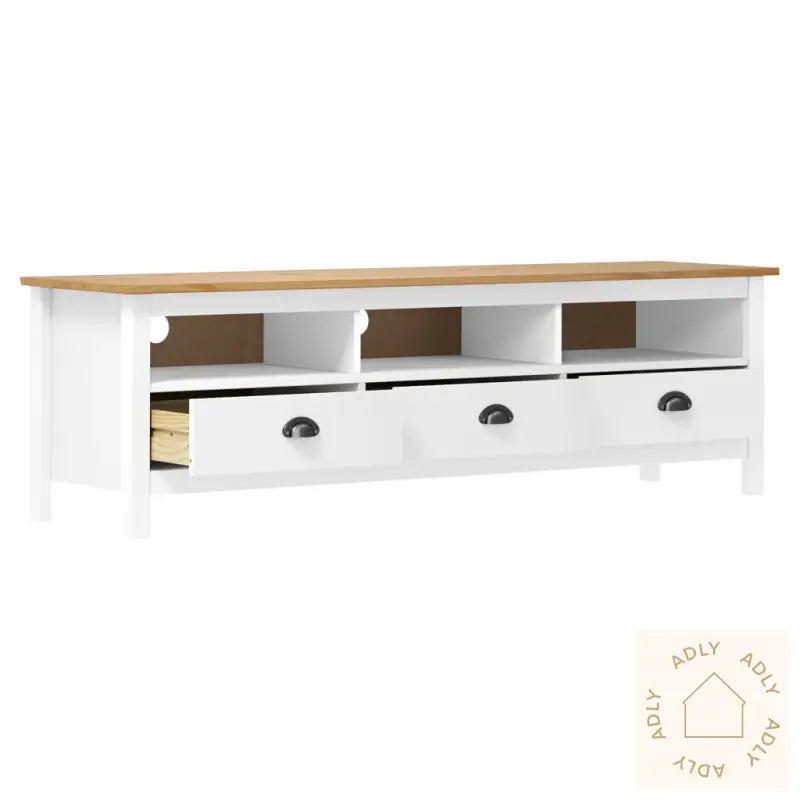 Tv-Benk Hill Hvit 158X40X47 Cm Heltre Furu