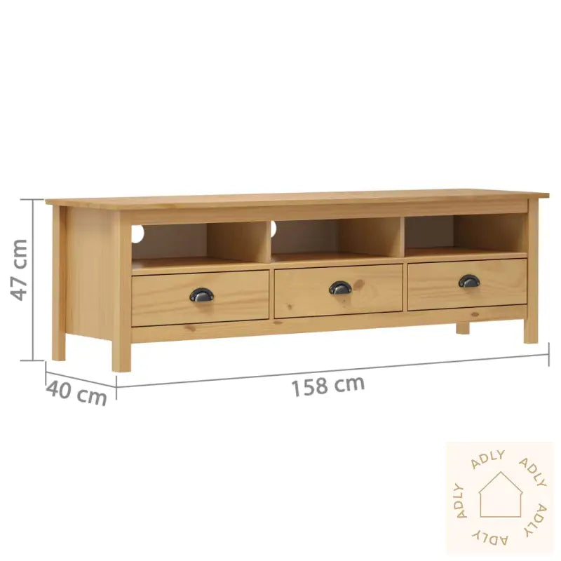 Tv-Benk Hill Honningbrun 158X40X47 Cm Heltre Furu