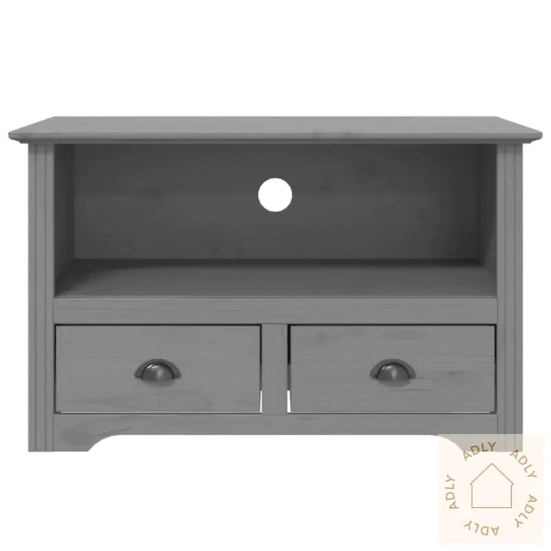 Tv-Benk Med 2 Skuffer Bodo Grå 91,5X44,5X56 Cm Heltre Furu