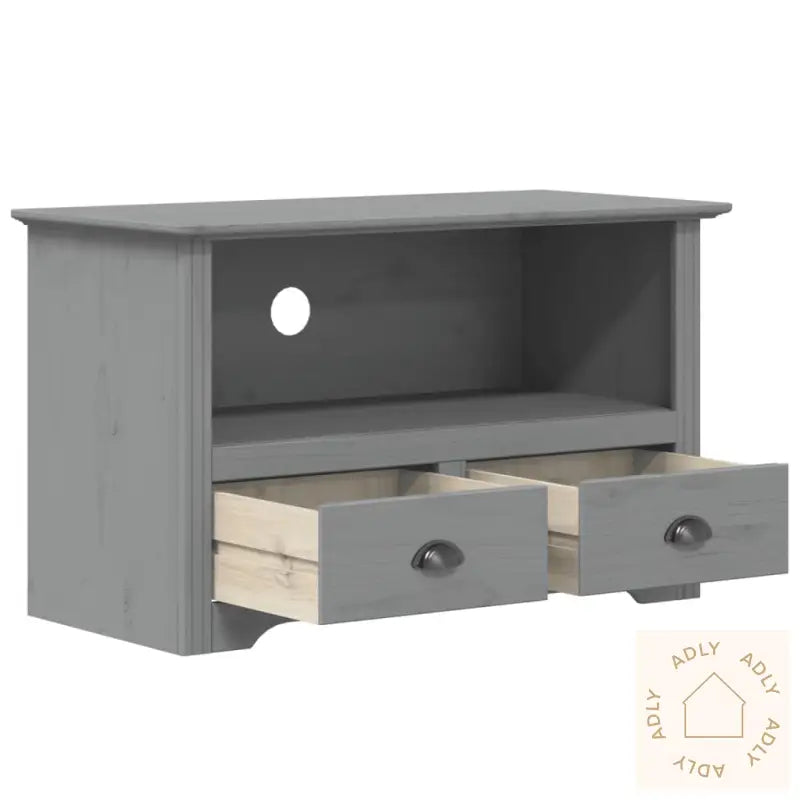 Tv-Benk Med 2 Skuffer Bodo Grå 91,5X44,5X56 Cm Heltre Furu