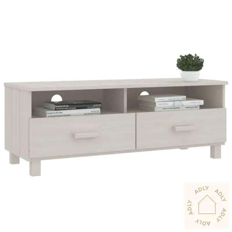Tv-Benk Hamar Hvit 106X40X40 Cm Heltre Furu