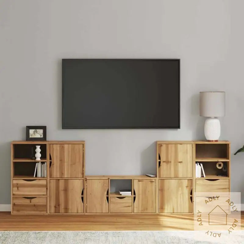 Tv-Enheter Med Oppbevaring 5-Delers Odda Heltre Furu