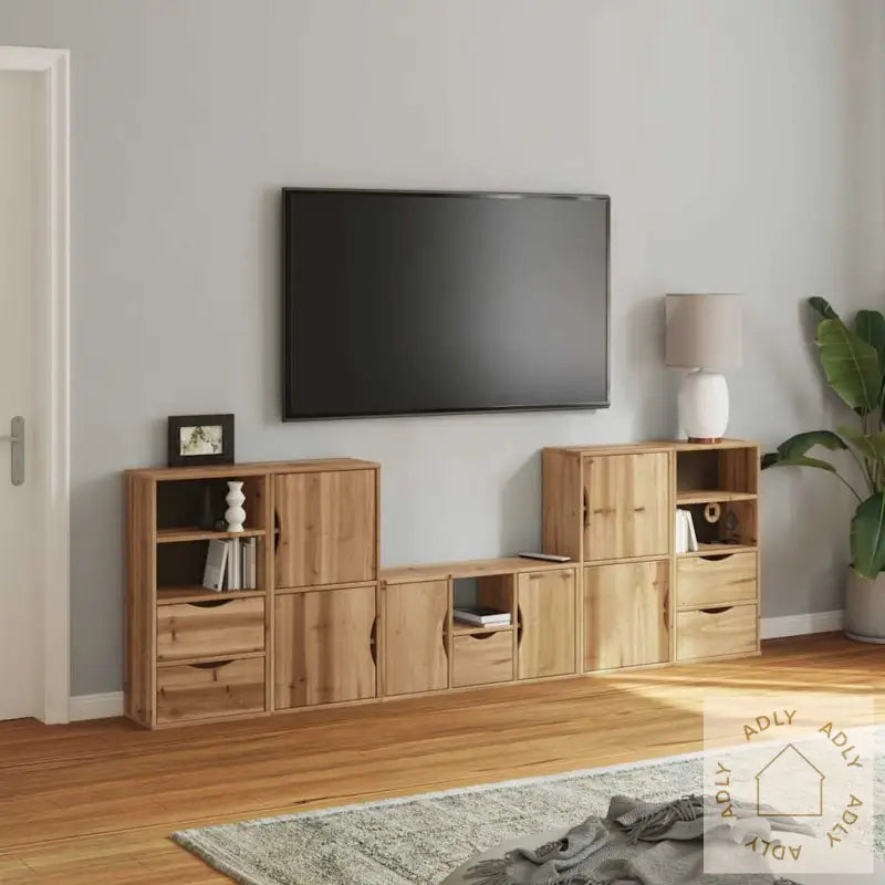 Tv-Enheter Med Oppbevaring 5-Delers Odda Heltre Furu