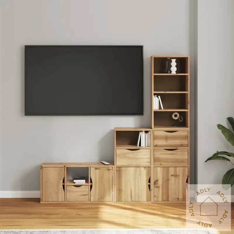 Tv-Enheter Med Oppbevaring 4-Delers Odda Heltre Furu