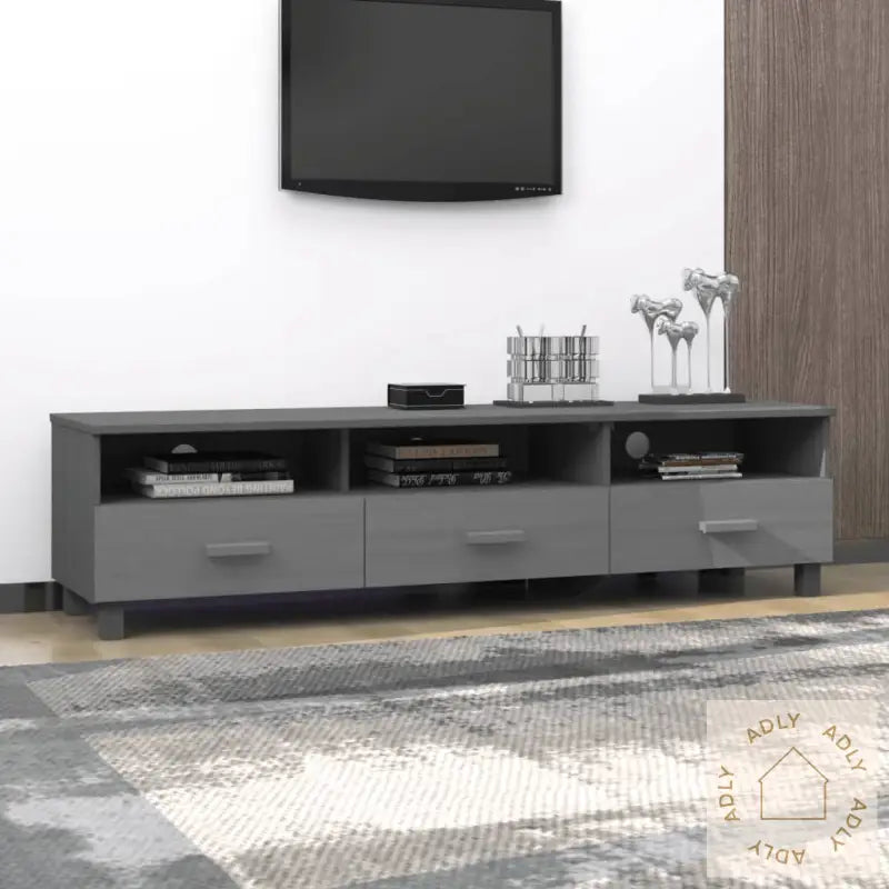 Tv-Benk Hamar Mørkegrå 158X40X40 Cm Heltre Furu