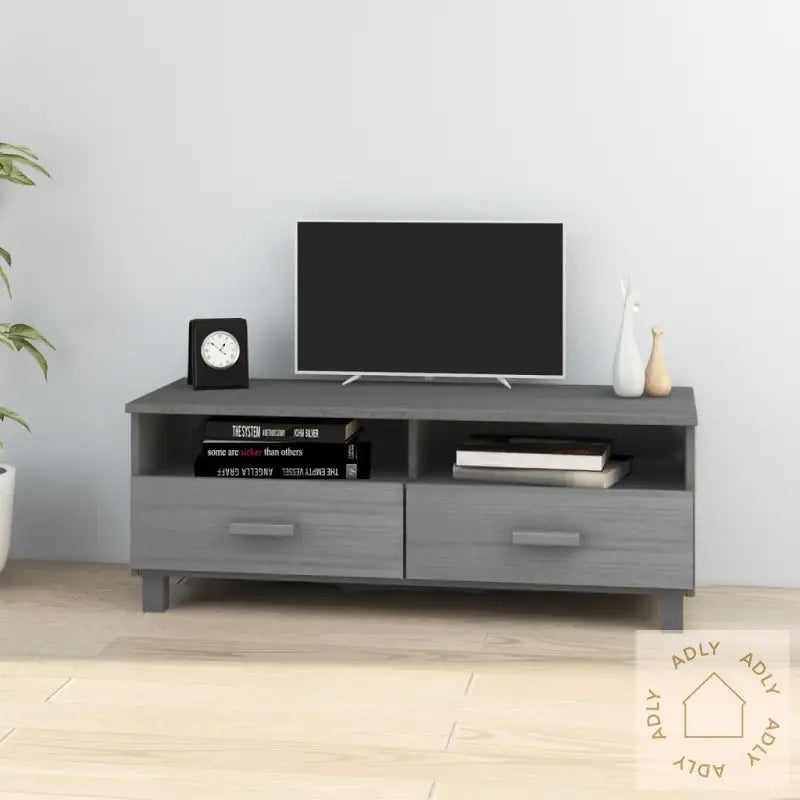 Tv-Benk Hamar Mørkegrå 106X40X40 Cm Heltre Furu