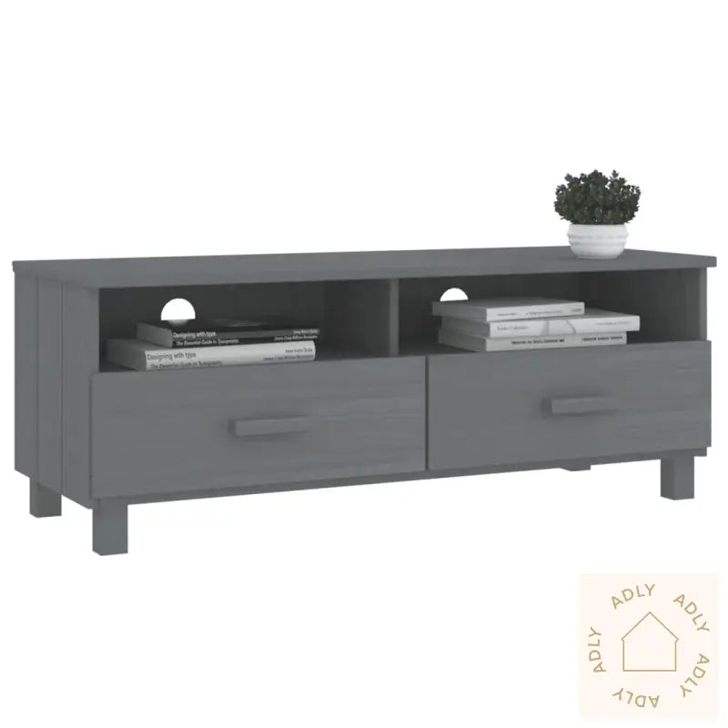 Tv-Benk Hamar Mørkegrå 106X40X40 Cm Heltre Furu