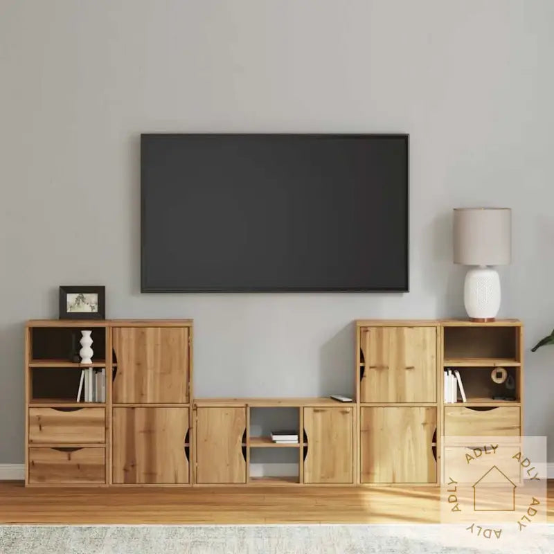 Tv-Enheter Med Oppbevaring 5-Delers Odda Heltre Furu