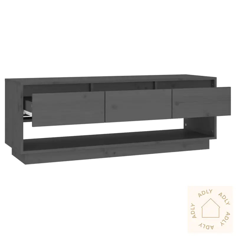 Tv-Benk Grå 110,5X34X40 Cm Heltre Furu