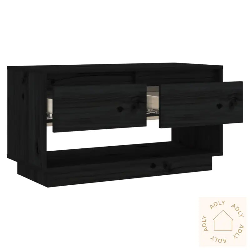 Tv-Benk Svart 74X34X40 Cm Heltre Furu