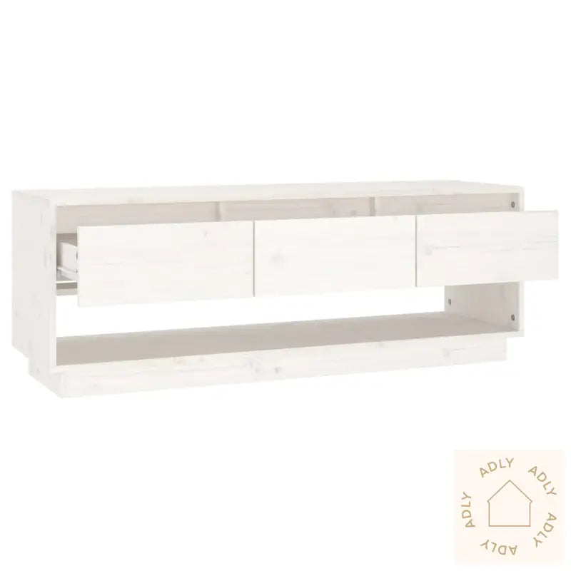 Tv-Benk Hvit 110,5X34X40 Cm Heltre Furu