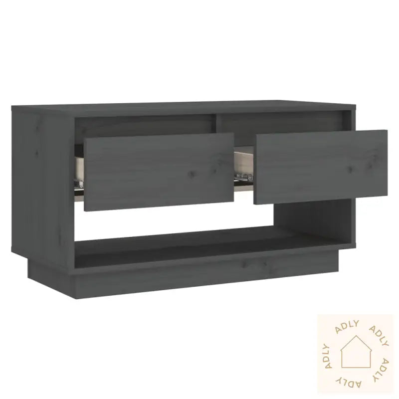 Tv-Benk Grå 74X34X40 Cm Heltre Furu