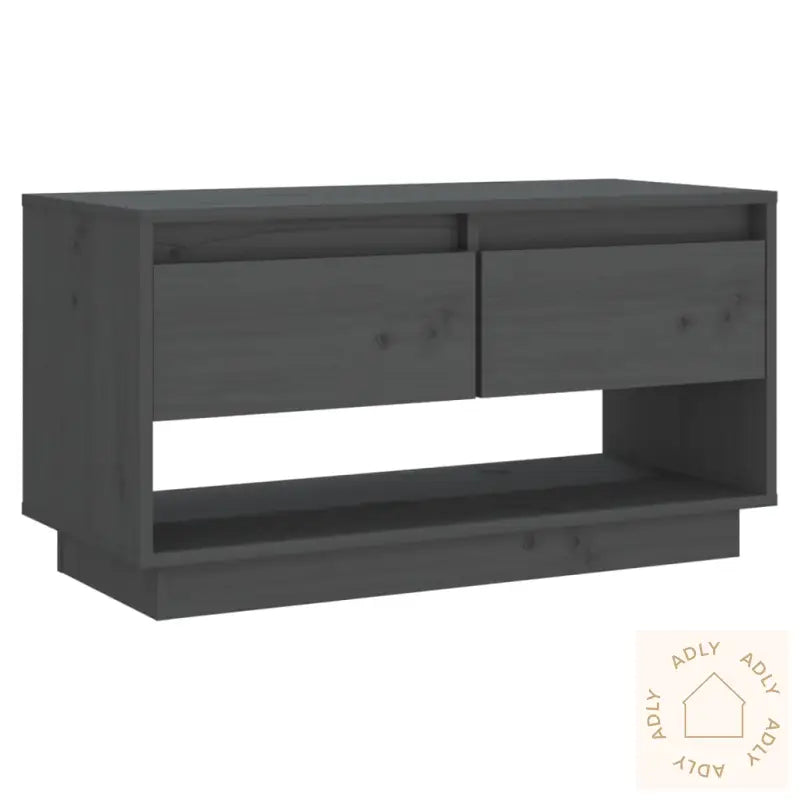 Tv-Benk Grå 74X34X40 Cm Heltre Furu