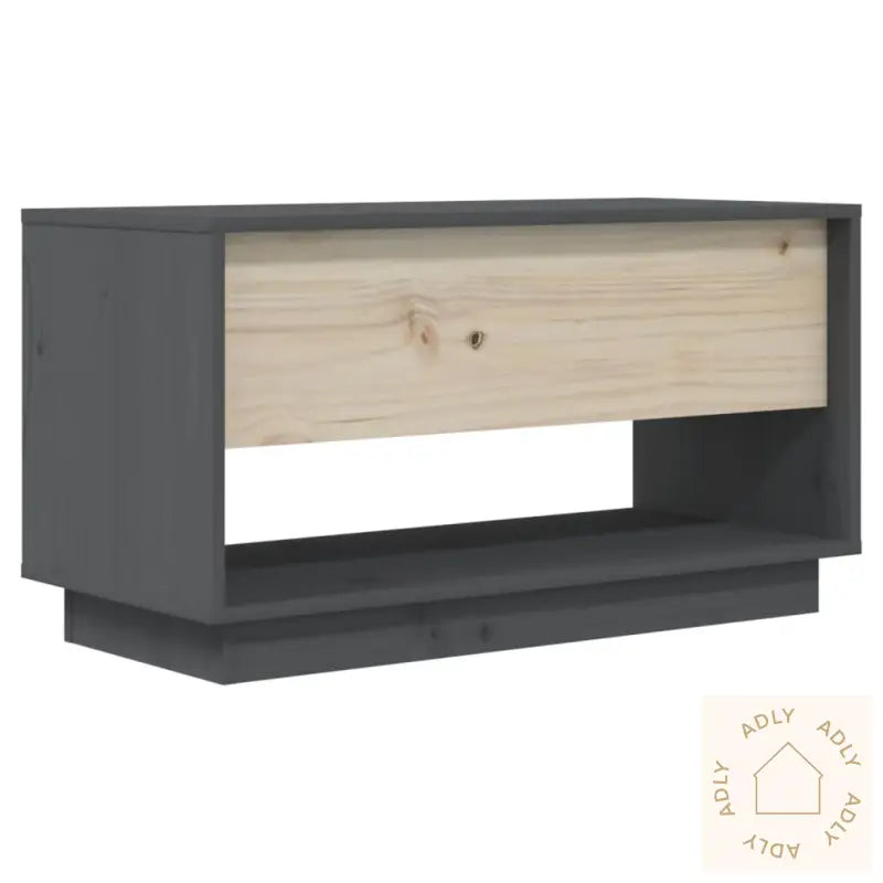 Tv-Benk Grå 74X34X40 Cm Heltre Furu