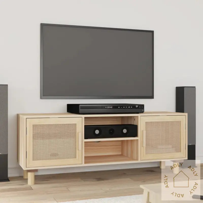 Tv-Benk Brun 105X30X40 Cm Heltre Furu Og Naturrotting