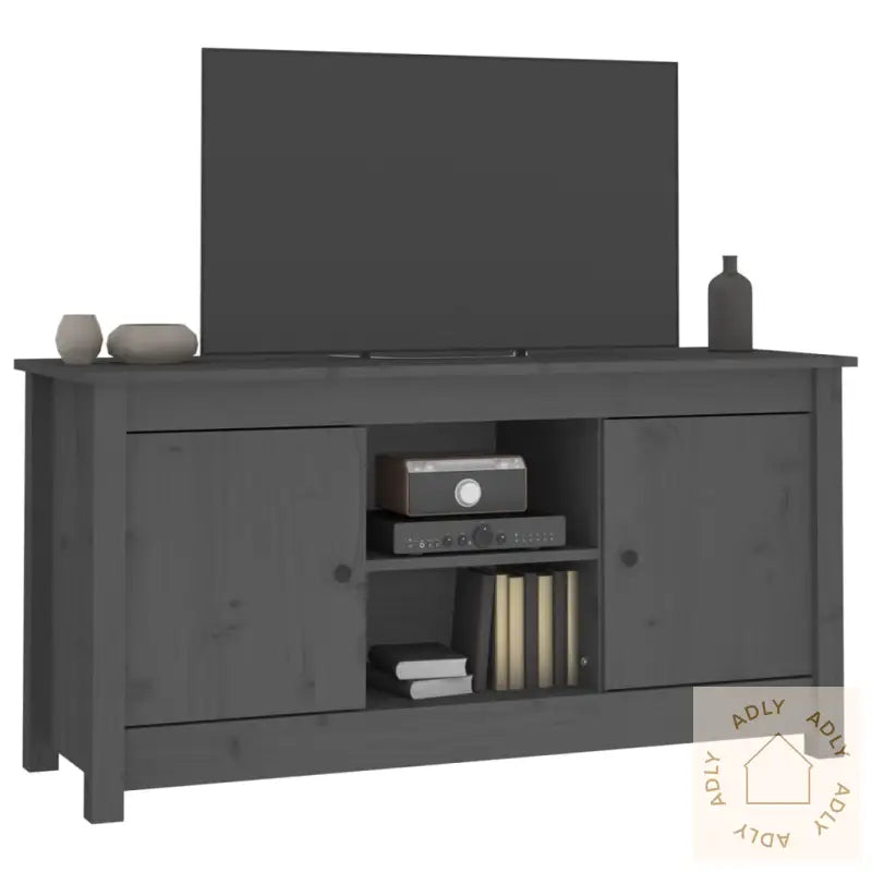 Tv-Benk Grå 103X36,5X52 Cm Heltre Furu