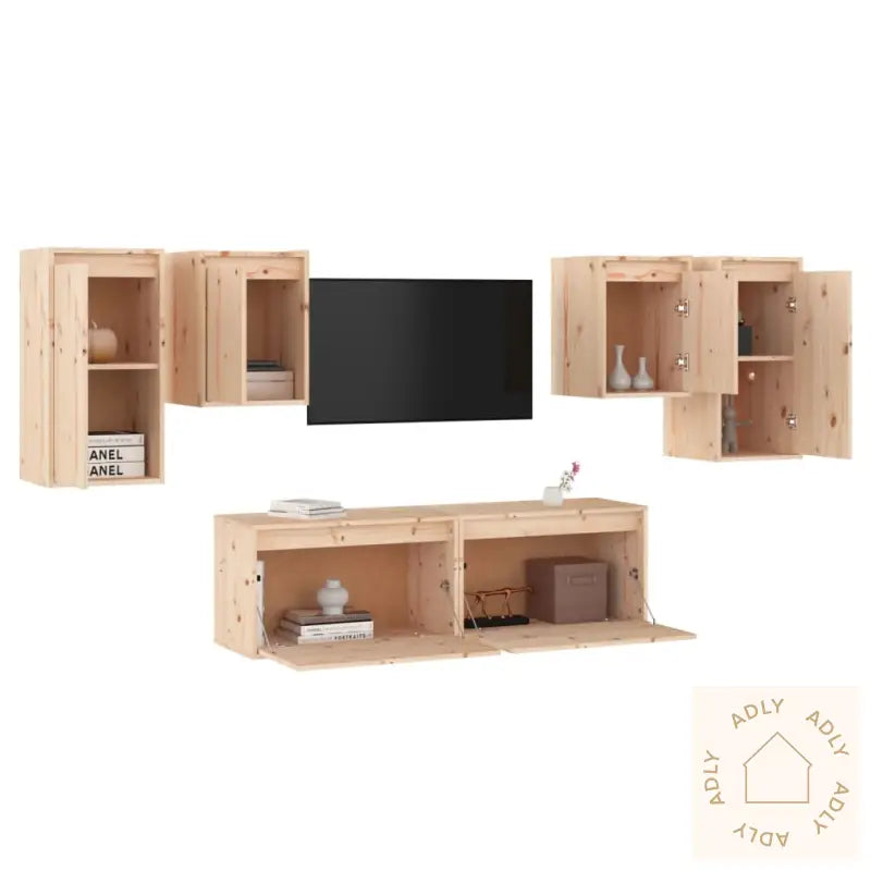 Tv-Benker 6 Stk Heltre Furu