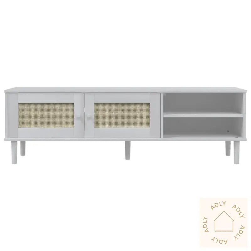 Tv-Benk Senja Rotting-Utseende Hvit 158X40X49 Cm Heltre Furu