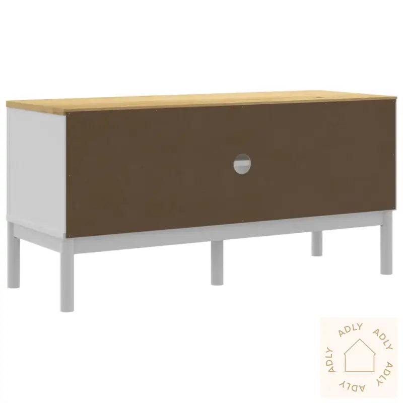 Tv-Benk Floro Hvit 114X43X55 Cm Heltre Furu