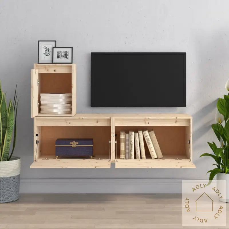 Tv-Benker 3 Stk Heltre Furu