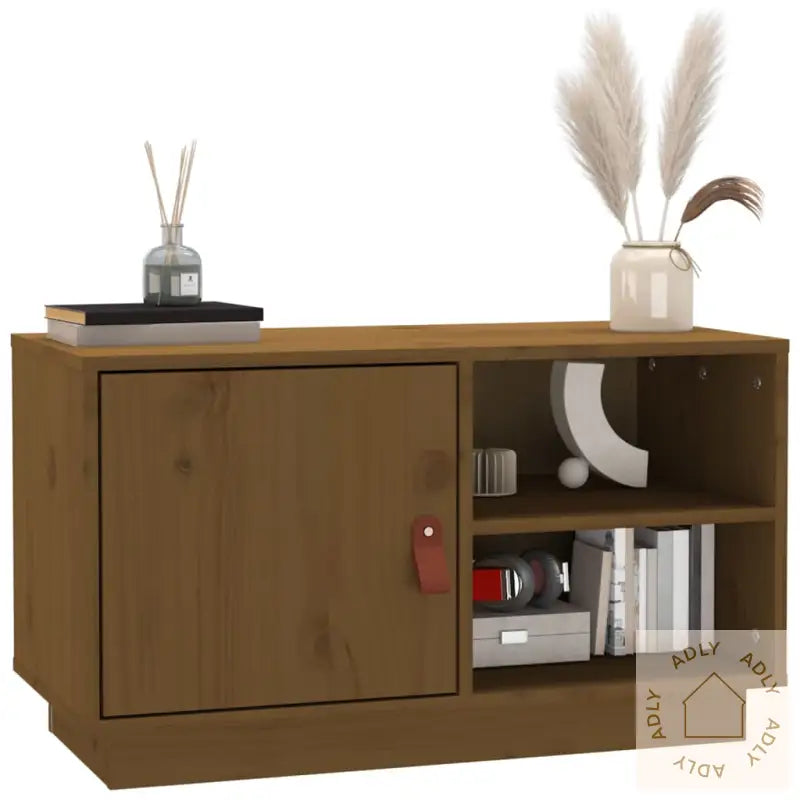 Tv-Benk Honningbrun 70X34X40 Cm Heltre Furu