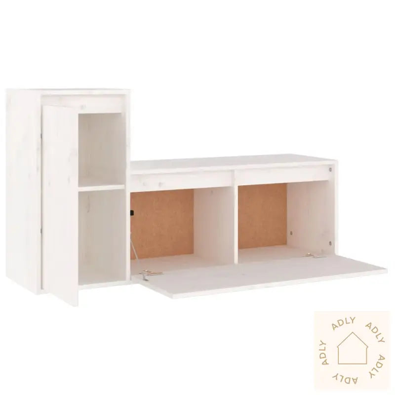 Tv-Benker 2 Stk Hvit Heltre Furu