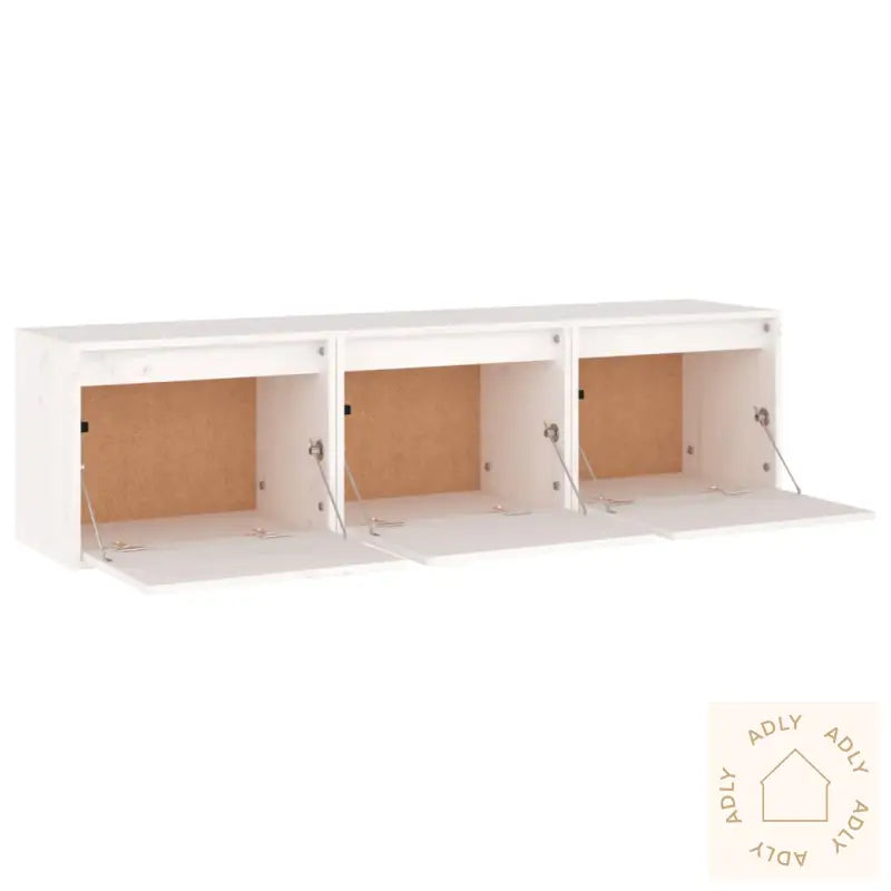 Tv-Benker 3 Stk Hvit Heltre Furu